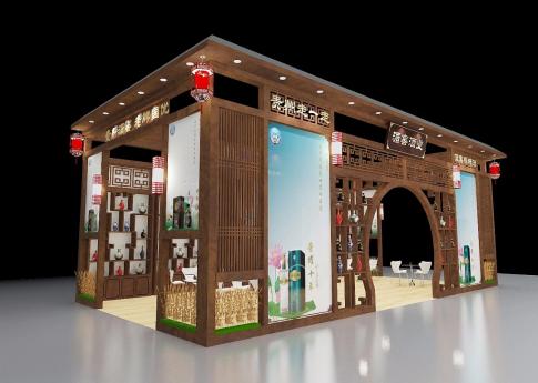 湄窖酒業酒博會展臺設計搭建案例分析及深圳展覽公司